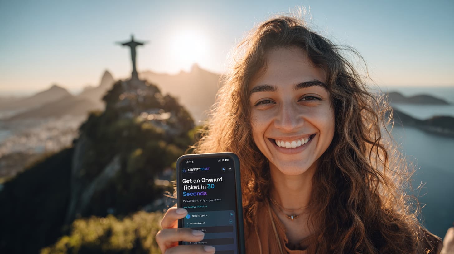 Brazil entry requirements 2026 - Rio de Janeiro coastline with travel documentation overlay