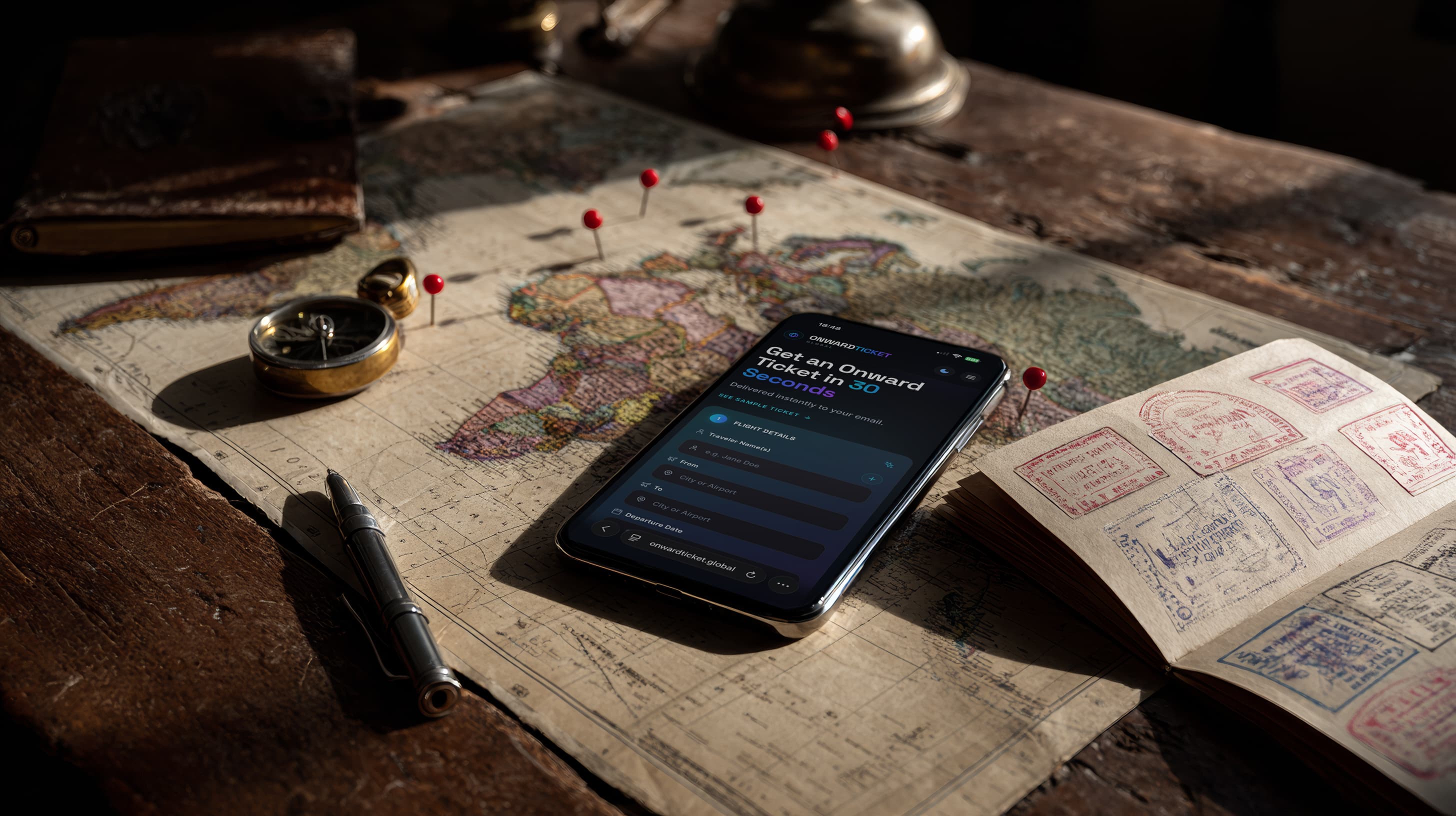 World map showing countries requiring proof of onward travel in 2026 with flight itinerary documentation highlighted