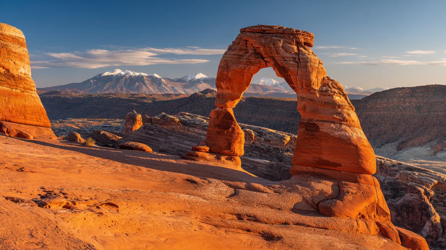 Delicate Arch at sunset in Arches National Park Utah - USA entry requirements and onward ticket guide 2026