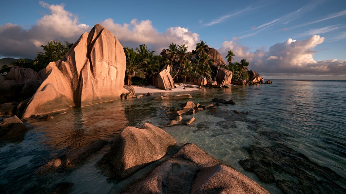 Anse Source d'Argent granite boulders and turquoise water La Digue Seychelles - Seychelles entry requirements and onward ticket guide 2026