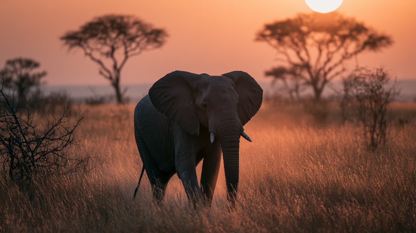 Lone elephant at sunset in Kruger National Park South Africa - South Africa entry requirements and onward ticket guide 2026